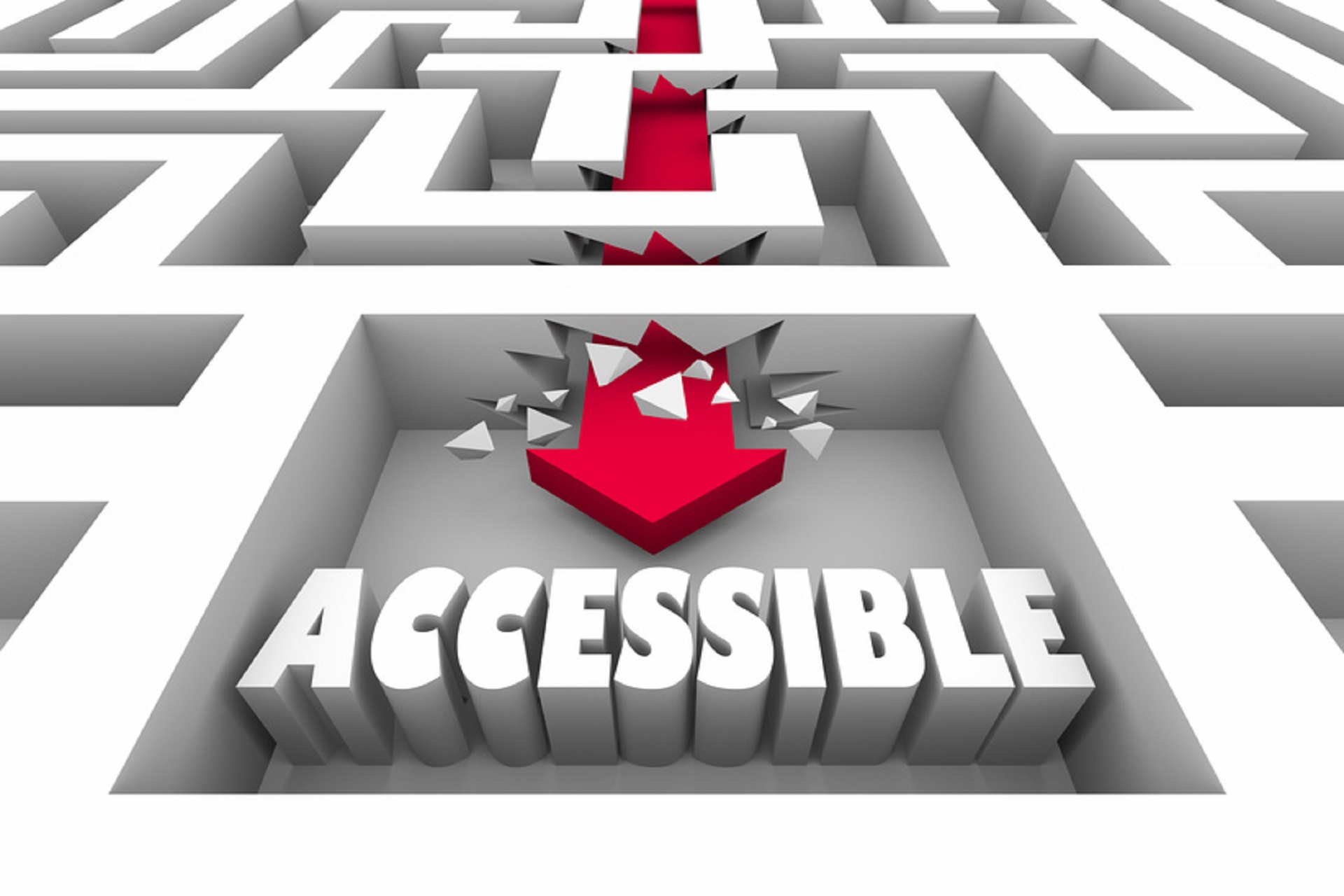 Accessible Maze Break Through Reach Get Access Goal 3d Illustration